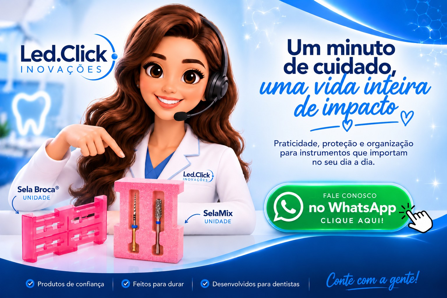 Michelle apresenta o Sela Broca e o SelaMix e convida para conversar no WhatsApp