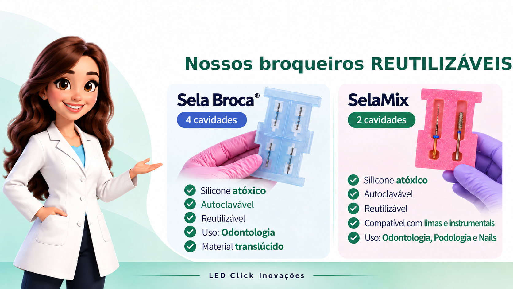 Comparativo completo: Sela Broca com quatro cavidades e SelaMix com duas cavidades